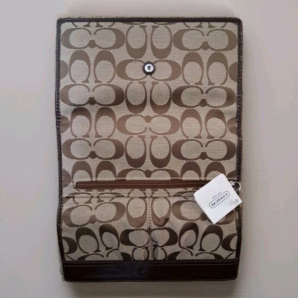 Vintage Coach Soho Pleated Signature Checkbook Wallet Canvas F42819 - Picture 6 of 11